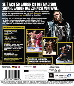 DVD-Cover mit WWE-Stars und Text. Text: 'Madison Square Garden Das Zuhause'.