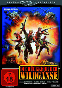 Filmplakat: Soldaten mit Waffen, Explosionen, Hubschraubern. Titel ist auf Deutsch.