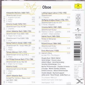 CD-Cover: Oboenmusik-Trackliste, schwarzer Text auf Weiß, Deutsche Grammophon-Logo.