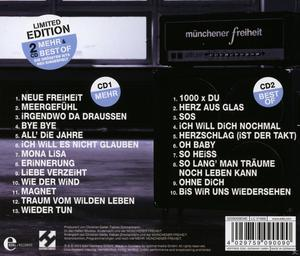 Rückseite eines CD-Covers mit Text und Grafiken. Titel 'Münchener Freiheit'. Text und Grafiken werden angezeigt.