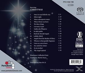 CD-Cover mit dunkelblauem Hintergrund und dem Text: Starring CHRISTMAS. Songtitel sind aufgelistet.