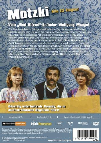 DVD-Rückseite, drei Personen schauen in die Kamera, mit dem Titel 'MOTZKI'.