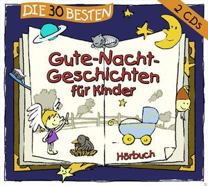 Albumcover für Kindergeschichten. Illustriertes Buch mit Zeichentrickfiguren und blauem Hintergrund.
