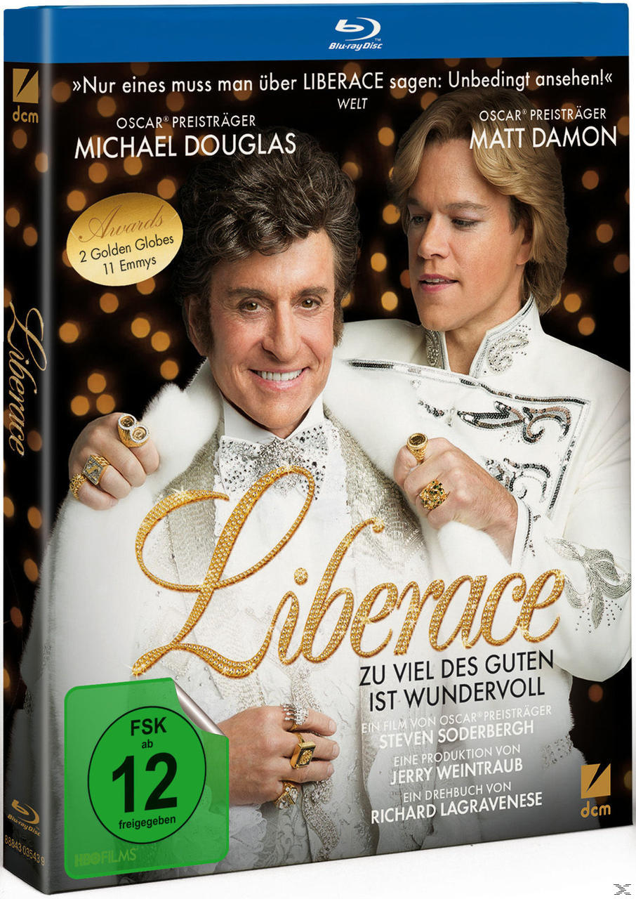 DVD-Cover von 'Liberace' mit Michael Douglas und Matt Damon.