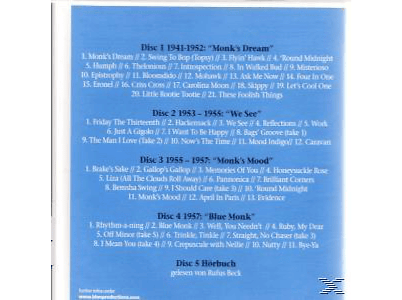 Thumbnail - Thelonious Monk, Beck Rufus - Die Monk Story...Musik & Bio (CD)