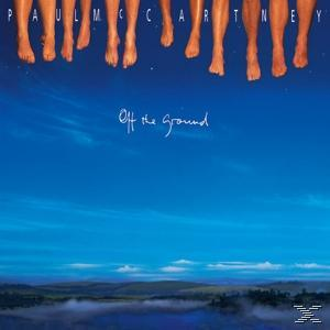 Albumcover von Paul McCartney, nackte Füße, blauer Himmel und die Worte 'Off the Ground'.