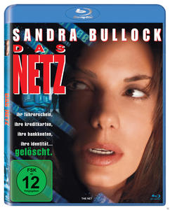 DVD-Hülle eines Films mit dem Titel 'Das Netz' mit Sandra Bullocks Gesicht und deutschem Text.