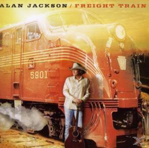 Albumcover mit einem Mann mit Hut vor einem roten Zug. Der Künstler ist Alan Jackson.