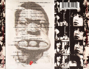Albumcover mit Gesichtern. Text enthält Titelliste und Bandnamen.