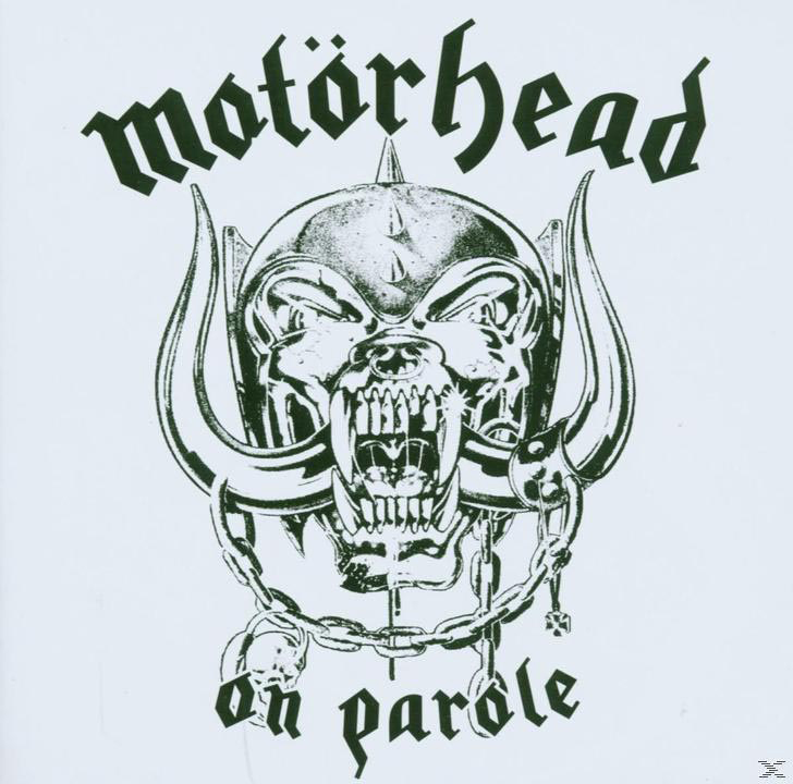 Motörhead-Albumcover mit einem Totenkopf. Der Totenkopf hat Hörner, Zähne und Ketten.
