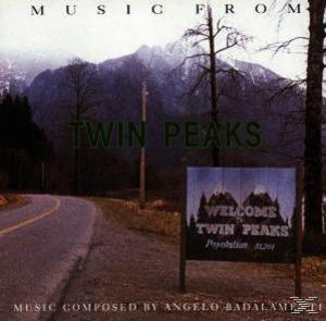 Twin Peaks Soundtrack Cover. Straße zu Bergen, Schild mit 'Welcome to Twin Peaks'.