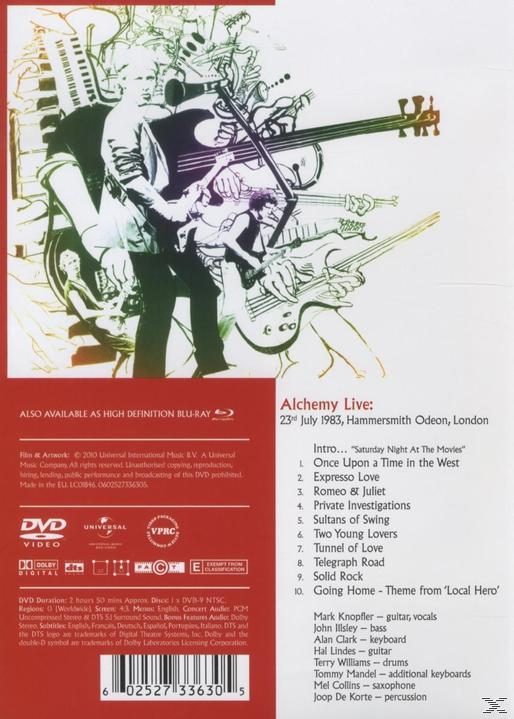 Blu-ray-Rückseite mit einer Band auf der Bühne und einer Titelliste.