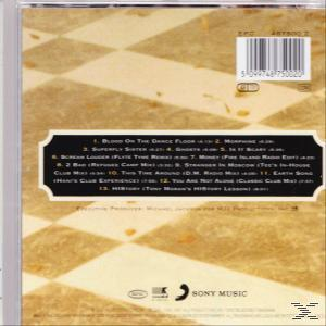 CD-Rückseite mit Titelliste und weißem Etikett. Text und Barcode auf einer CD-Hülle.