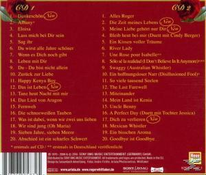CD-Cover mit rotem Hintergrund und Titelliste, mit 'CD 1' und 'CD 2'.