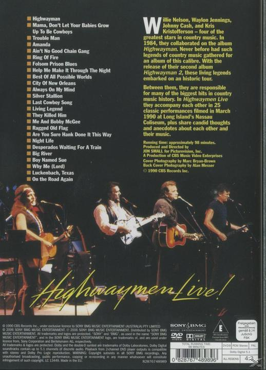 Highwaymen - HIGHWAYMEN LIVE - THE (DVD)