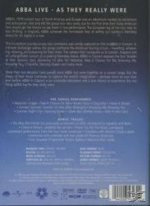 DVD-Cover mit dem Text: ABBA LIVE - AS THEY REALLY WERE.