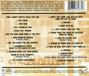 Rückseite einer CD mit Titelliste. Albumtitel: Waylon Jennings. Die Titel sind aufgeführt.