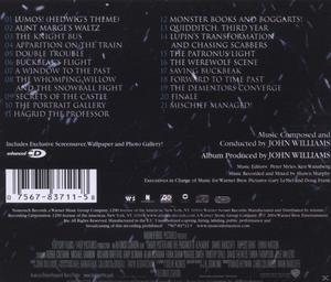 CD-Rückseite mit einer Trackliste, die sich auf einen Film bezieht. Mit Text über Musik und Details.