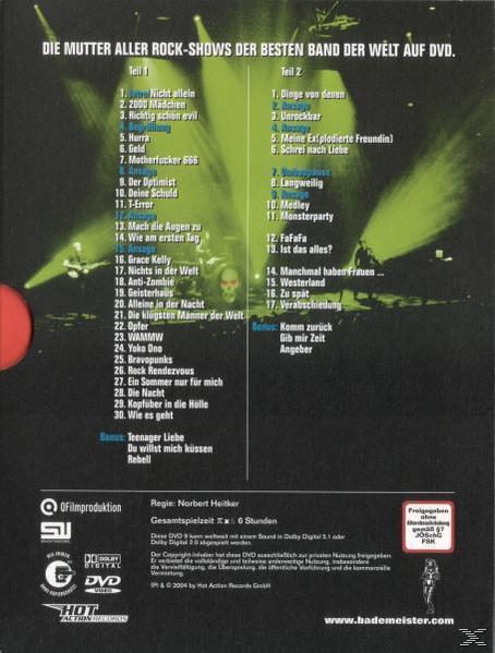 Rückseite einer DVD-Hülle mit einer Titelliste und einem Totenkopfbild.