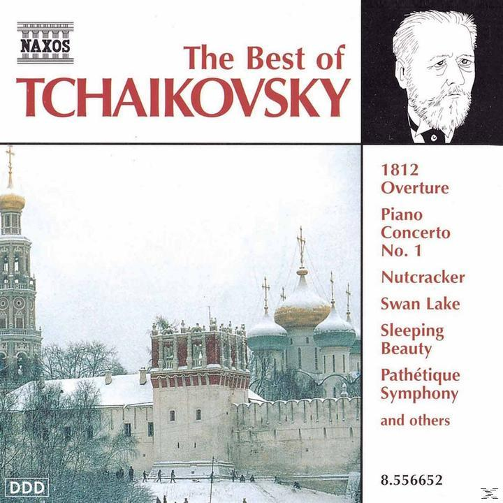 CD-Cover, Titel 'The Best of Tschaikowsky', mit Foto und Werkliste.