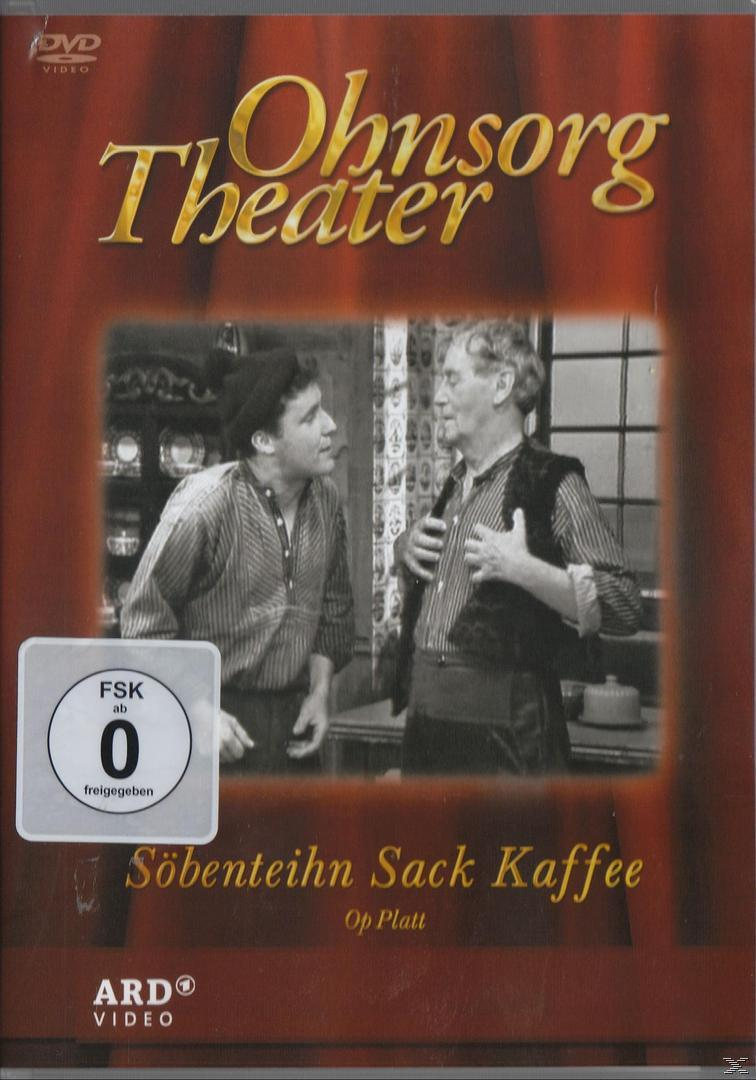 DVD-Cover: Zwei Männer in einer Theaterszene. Titel ist „Ohnsorg Theater“. Unten steht „Söbenteihn Sack Kaffee“.