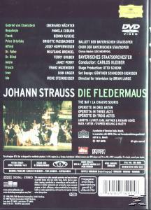 DVD-Cover, textlastig, mit Namen, Titeln und einem kleinen Bild einer Bühnenszene von 'Die Fledermaus'.