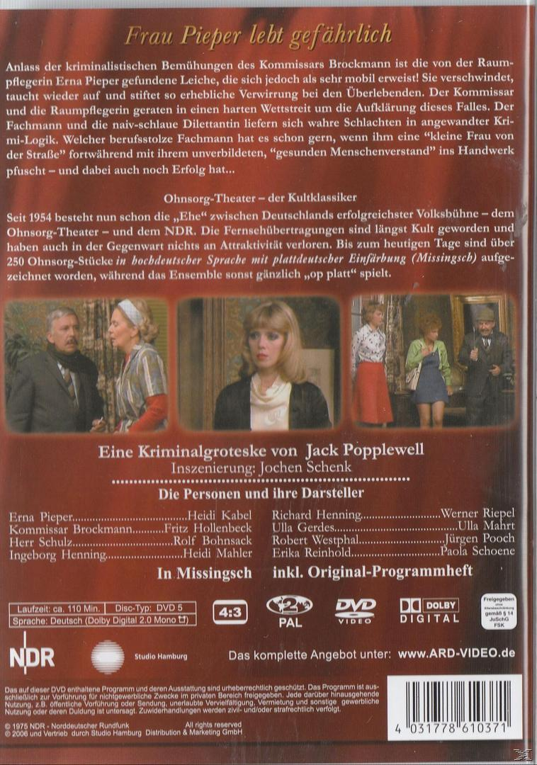 Ein DVD-Cover mit deutschem Text und Bildern aus einem Film. Menschen stehen und reden.