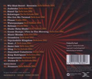 CD-Cover mit einem rot-schwarzen Muster. Die Titelliste enthält Wir Sind Sined.