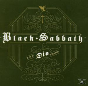 Black Sabbath Albumcover. Schwarzer Hintergrund, der Titel ist weiß. The Dio Years ist goldfarben.