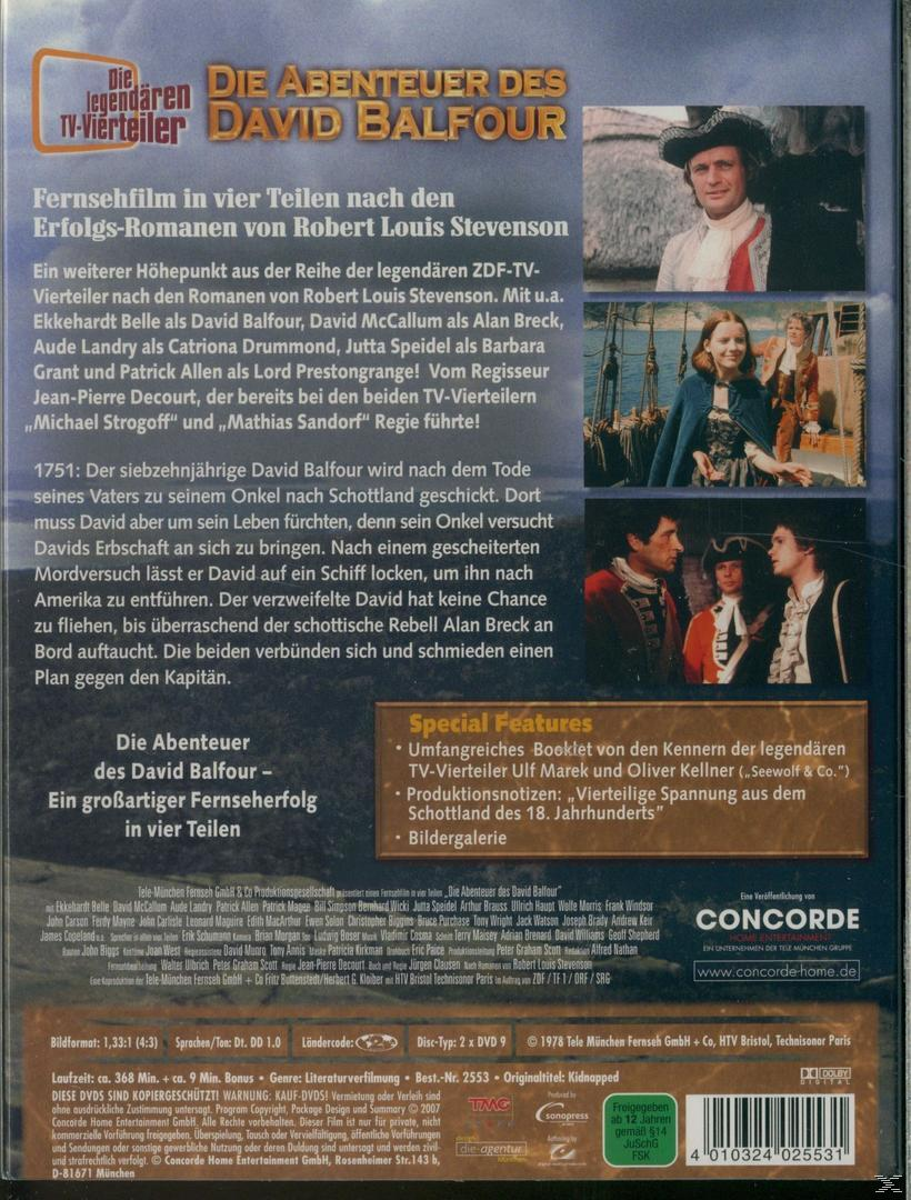 DVD-Cover. Männer in historischen Kostümen. Text: Die Abenteuer des David Balfour.