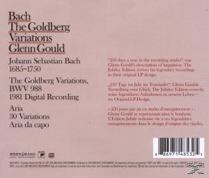 Albumcover. Text: Bach The Goldberg Variations Glenn Gould. Rosa Hintergrund.