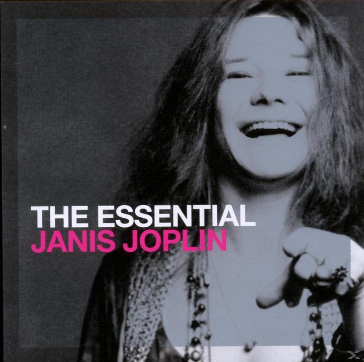 Albumcover von Janis Joplin. Sie lächelt. Der Titel 'The Essential Janis Joplin' erscheint.