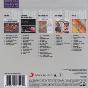Albumcover mit dem Dave Brubeck Quartet. Mehrere Albumcover werden angezeigt, darunter eine Titelliste.
