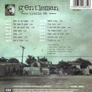 CD-Cover. Das Gesicht eines Mannes in der Ecke. Titelliste und eine Stadtszene. Albumtitel: Gentleman - Troddin On.