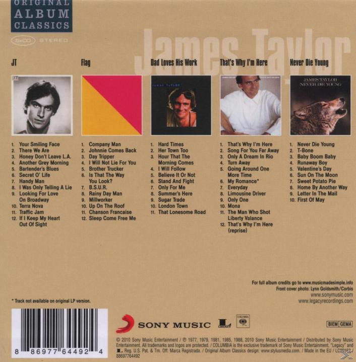 Albumcover. James Taylors Albumcover. Das Albumcover ist in hellbraunen Farben gehalten.