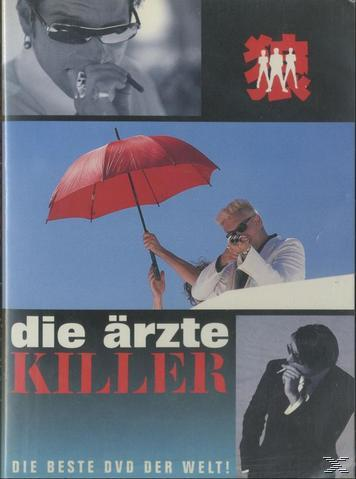 DVD-Cover mit mehreren Bildern, darunter ein Mann mit rotem Regenschirm.