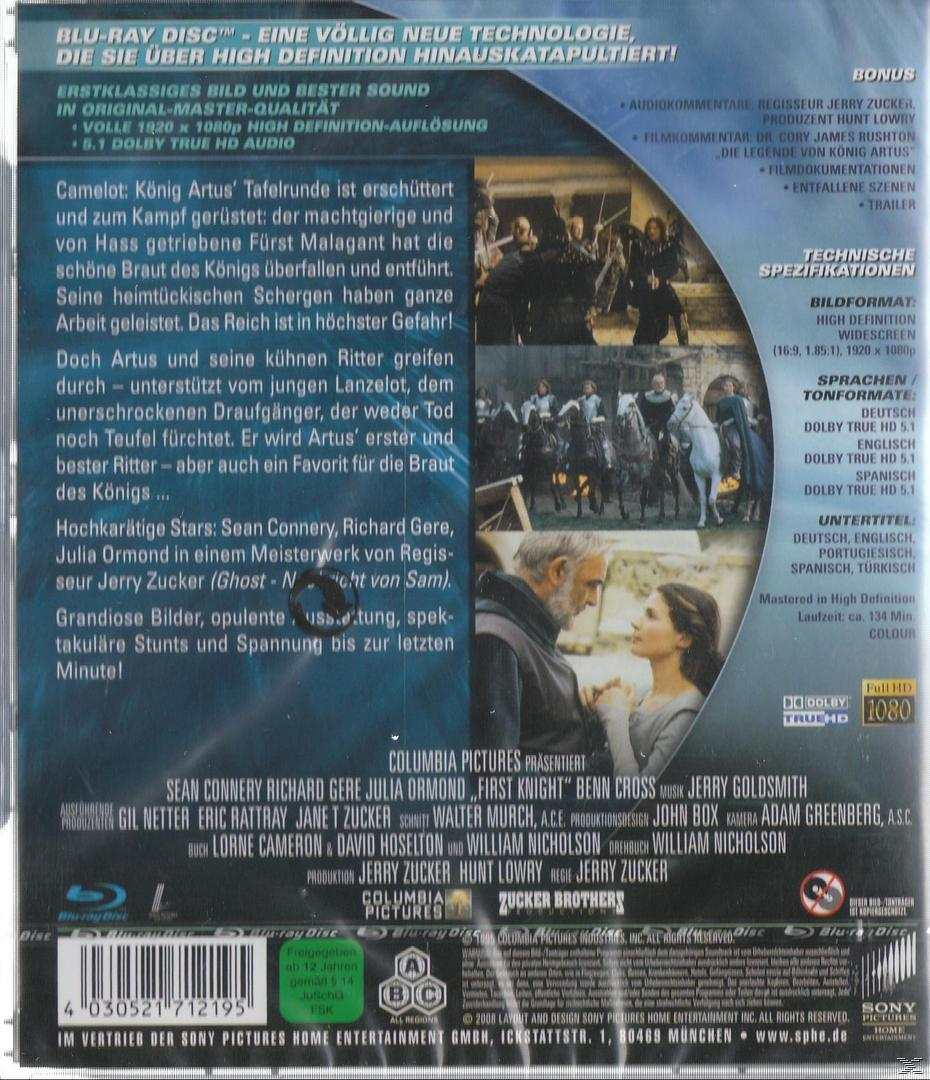 Blu-ray-Rückseite in Deutsch für First Knight. Schauspieler Richard Gere und Julia Ormond.