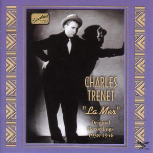 Albumcover: Charles Trenet in Anzug und Hut, dunkler Hintergrund, Titel 'La Mer'.