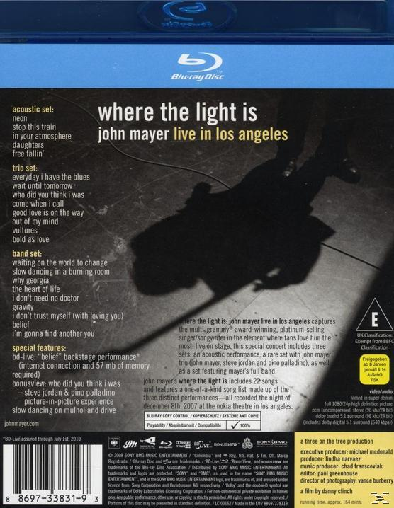 John Mayer - WHERE JOHN LIGHT ANGELE LIVE LOS - MAYER IS IN THE (Blu-ray) 