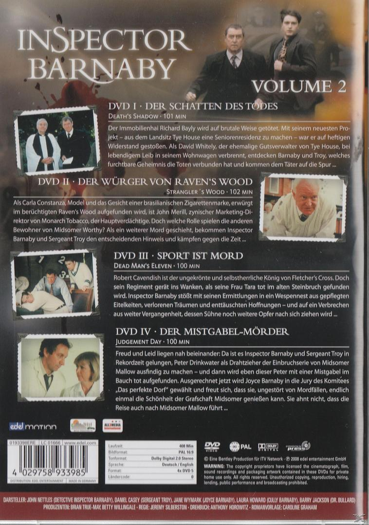 DVD-Cover mit Text und Bildern zur Inspector Barnaby-Serie.