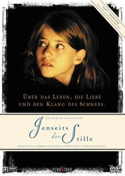 Ein DVD-Cover mit einem Mädchen, Text auf Deutsch und dem Filmtitel 'Jenseits der Stille'.