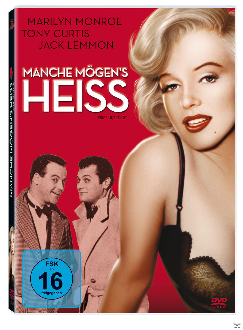 DVD-Cover: Marilyn Monroe, Tony Curtis und Jack Lemmon. Titel: Manche mögen's heiß.