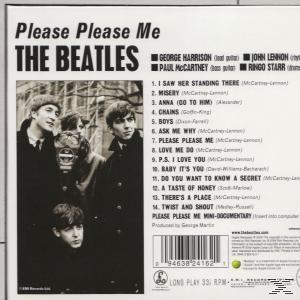 Rückseite des Beatles-Albums, Please Please Me. Mit Bandfoto und Titelliste.
