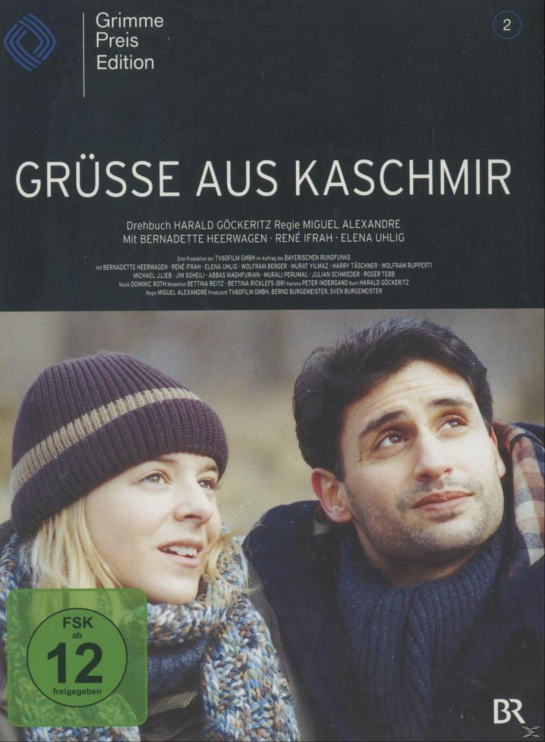 DVD-Cover mit zwei Personen. Der Titel ist auf Deutsch und lautet 'Grüsse aus Kaschmir'.