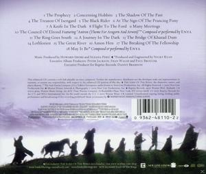 Rückseite der The Lord of the Rings Soundtrack-CD. Silhouette-Figuren.