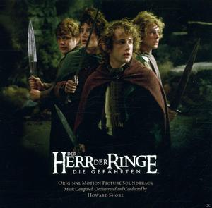 CD-Cover für 'Der Herr der Ringe' Soundtrack mit Schauspielern.