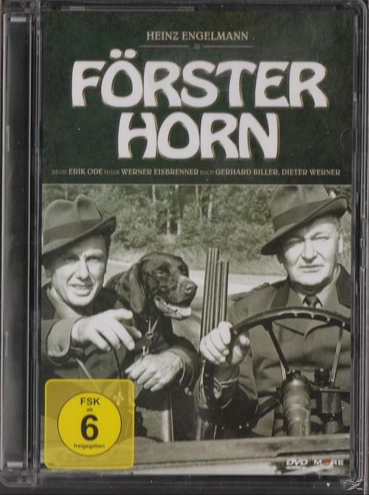 CD-Hülle: Männer, Hund, Auto und Titel 'Förster Horn'. Beinhaltet ein Bewertungslabel und andere Textelemente.
