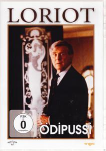 DVD-Cover des Films 'Loriot' mit einem Mann im Anzug und einer Uhr im Hintergrund.