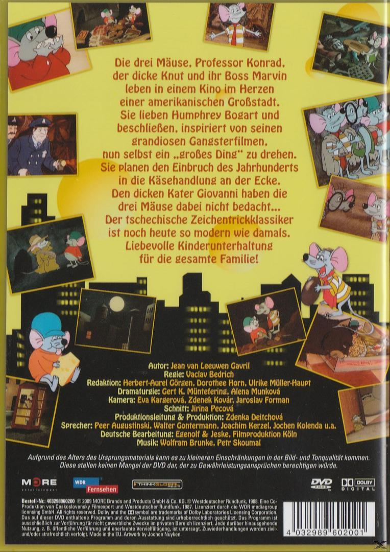 Rückseite von Basil, der große Mäuse-Detektiv DVD, mit animierten Bildern und Text auf Deutsch.
