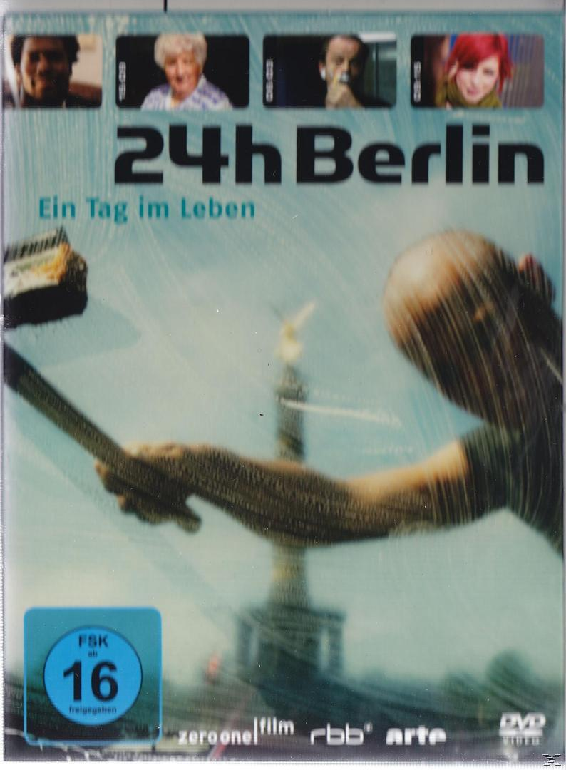 DVD-Cover von '24h Berlin'. Ein verschwommener Mann hält eine Kamera, eine Stadt im Hintergrund.